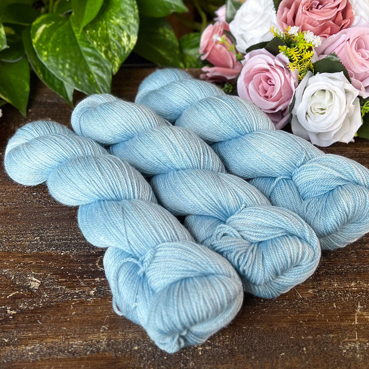 "Blissful Blue" Merino/Bamboo Fingering Hand-dyed Yarn