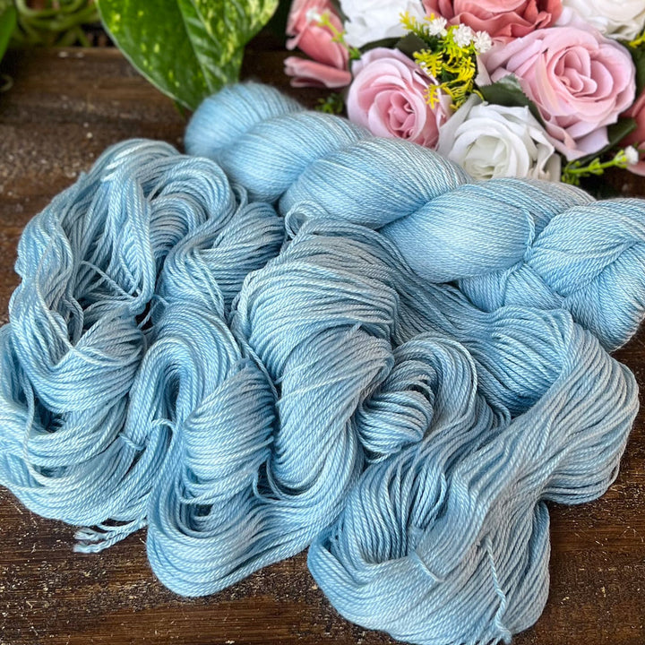 "Blissful Blue" Merino/Bamboo Fingering Hand-dyed Yarn