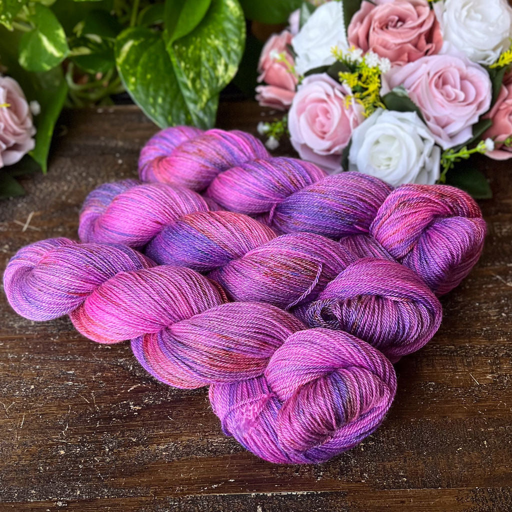 "Purple Passion" Merino/Bamboo Fingering Hand-dyed Yarn