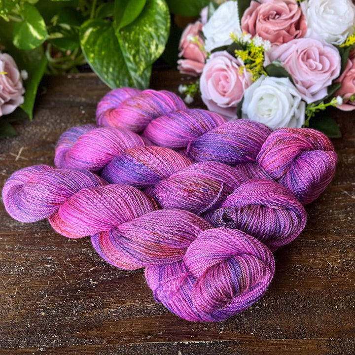 "Purple Passion" Merino/Bamboo Fingering Hand-dyed Yarn