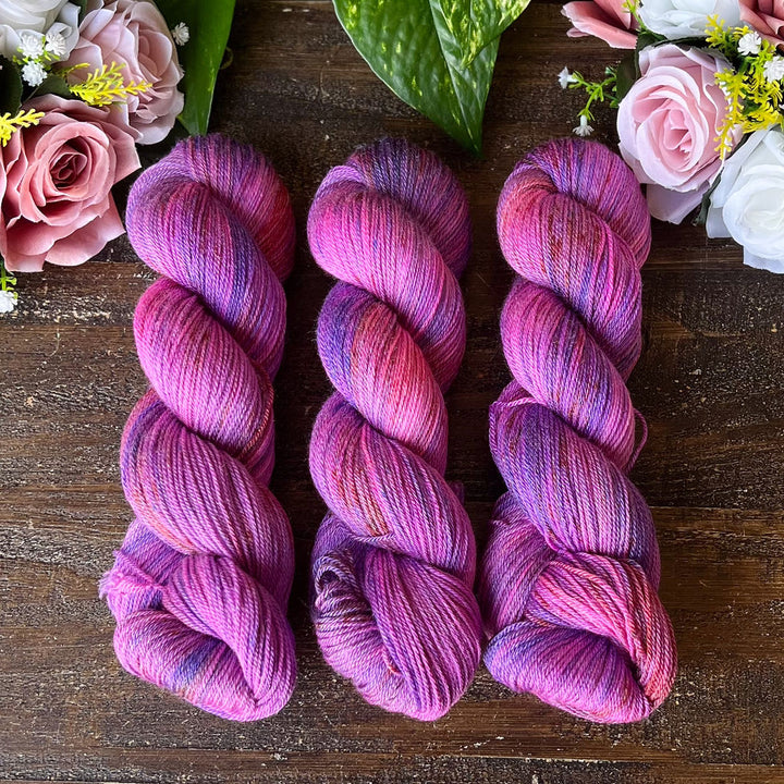 "Purple Passion" Merino/Bamboo Fingering Hand-dyed Yarn