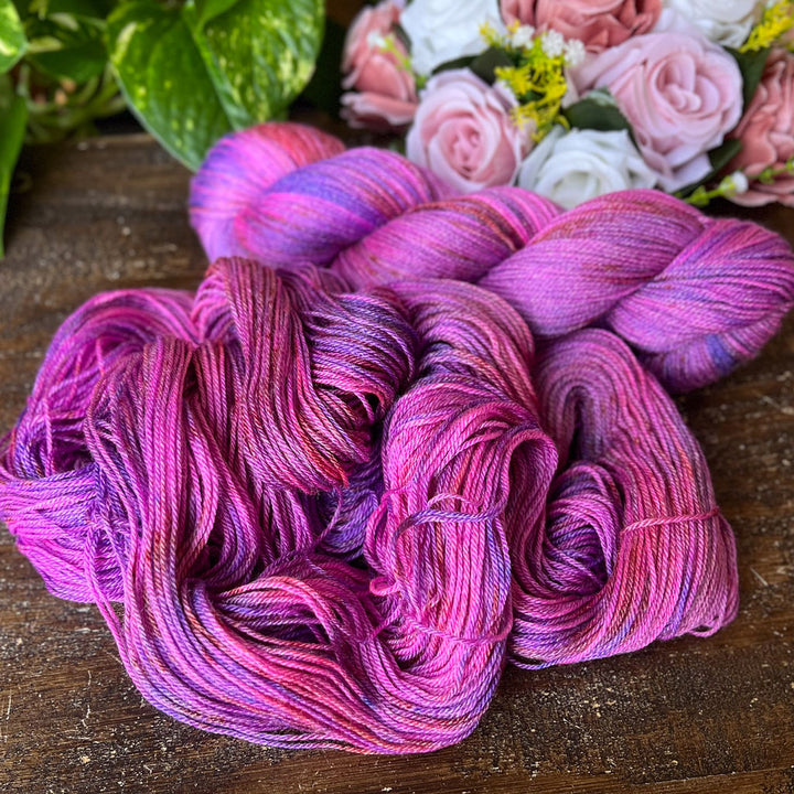 "Purple Passion" Merino/Bamboo Fingering Hand-dyed Yarn