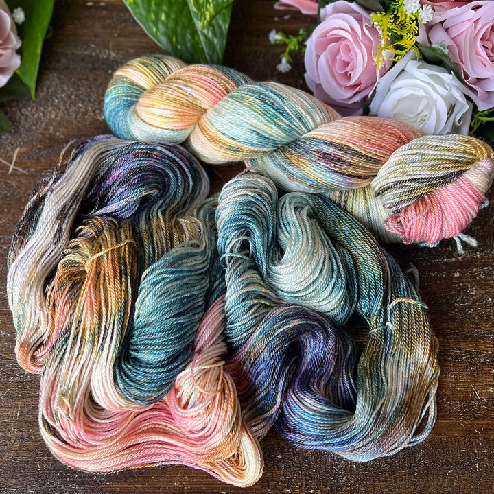 "Elegance" Merino/Bamboo Fingering Hand-dyed Yarn