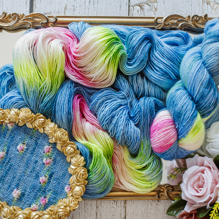 "Apple Blossom" Assigned Pooling Hand-dyed Yarn