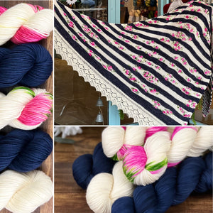 Patriotic Striped Shawl Hand-dyed Yarn Kit