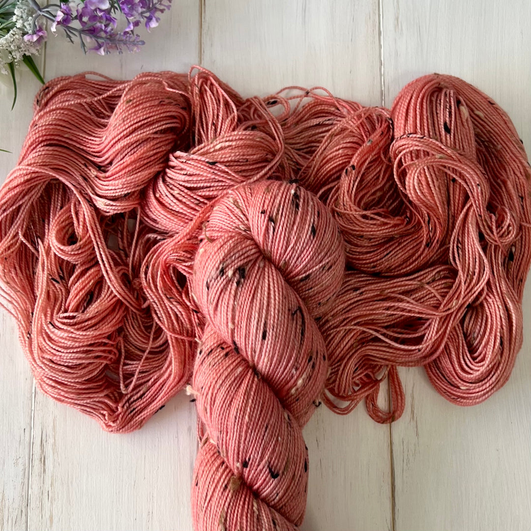 Apricot Tweed Sock  Hand-dyed Yarn
