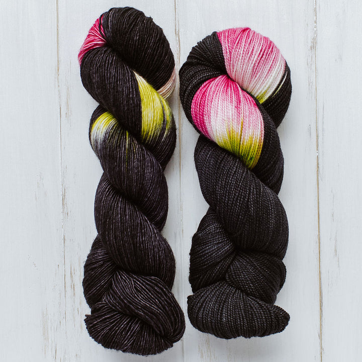 "Black Orchid" Assigned Pooling Hand-dyed Yarn