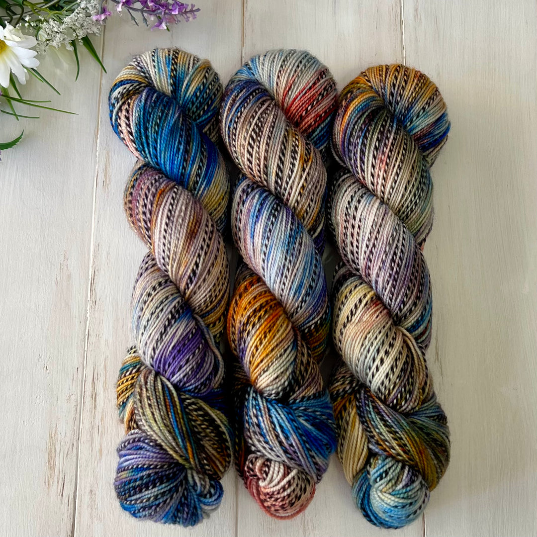 Memphis Sunset Zebra Fingering Hand-dyed Yarn