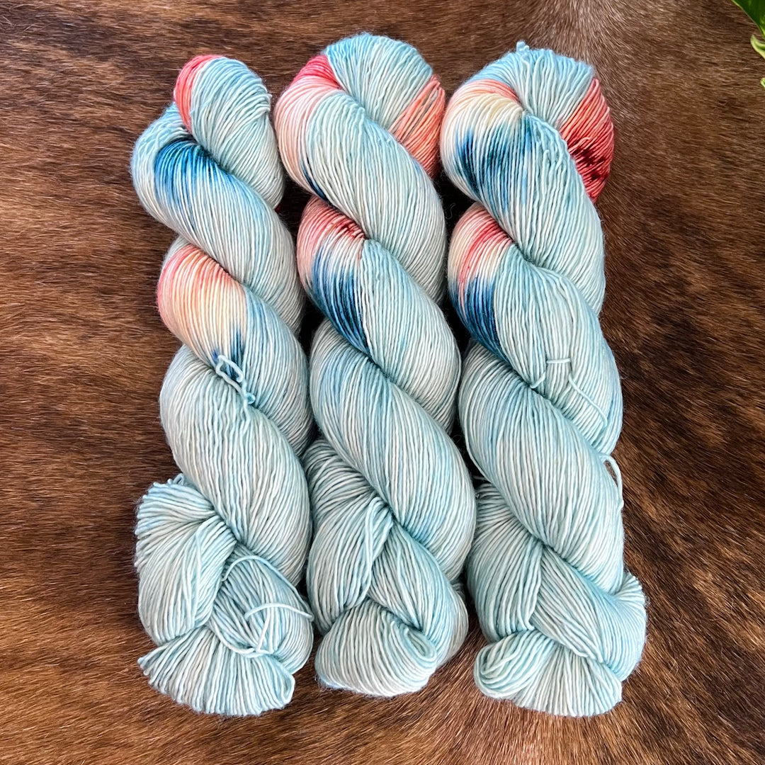 "Forget Me Not" Assigned Pooling Hand-dyed Yarn