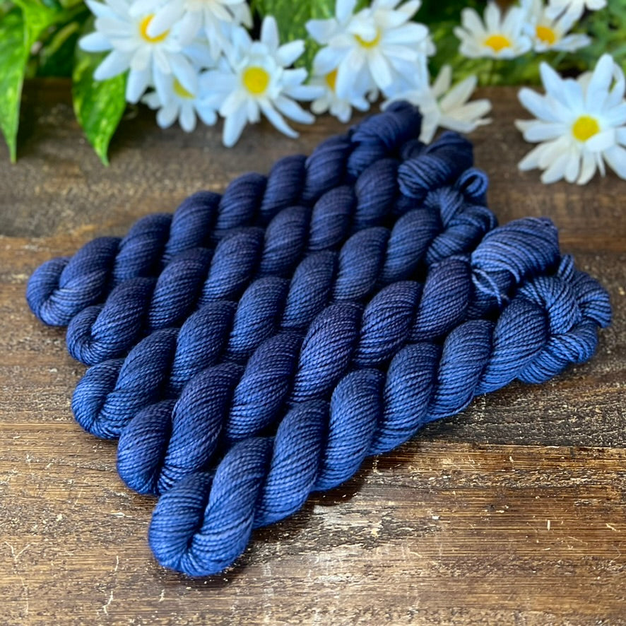 "Midnight" Deluxe Sock Mini Hand-dyed Yarn