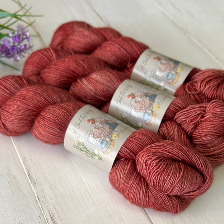 Terra Cotta  Yak/Silk Hand-dyed Yarn