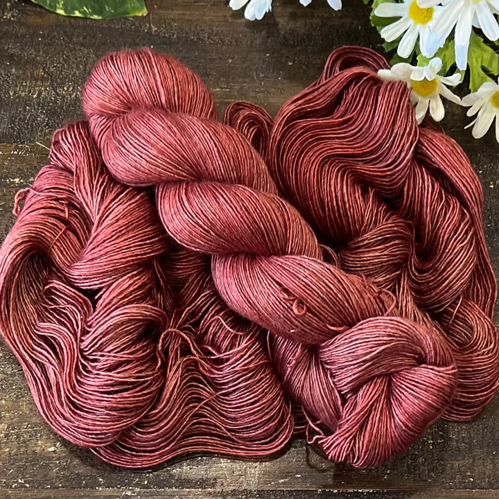 "Terra Cotta" Yak/Silk Fingering Hand-Dyed Yarn