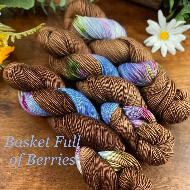 "Basket of Berries" Assigned Pooling Hand-dyed Yarn