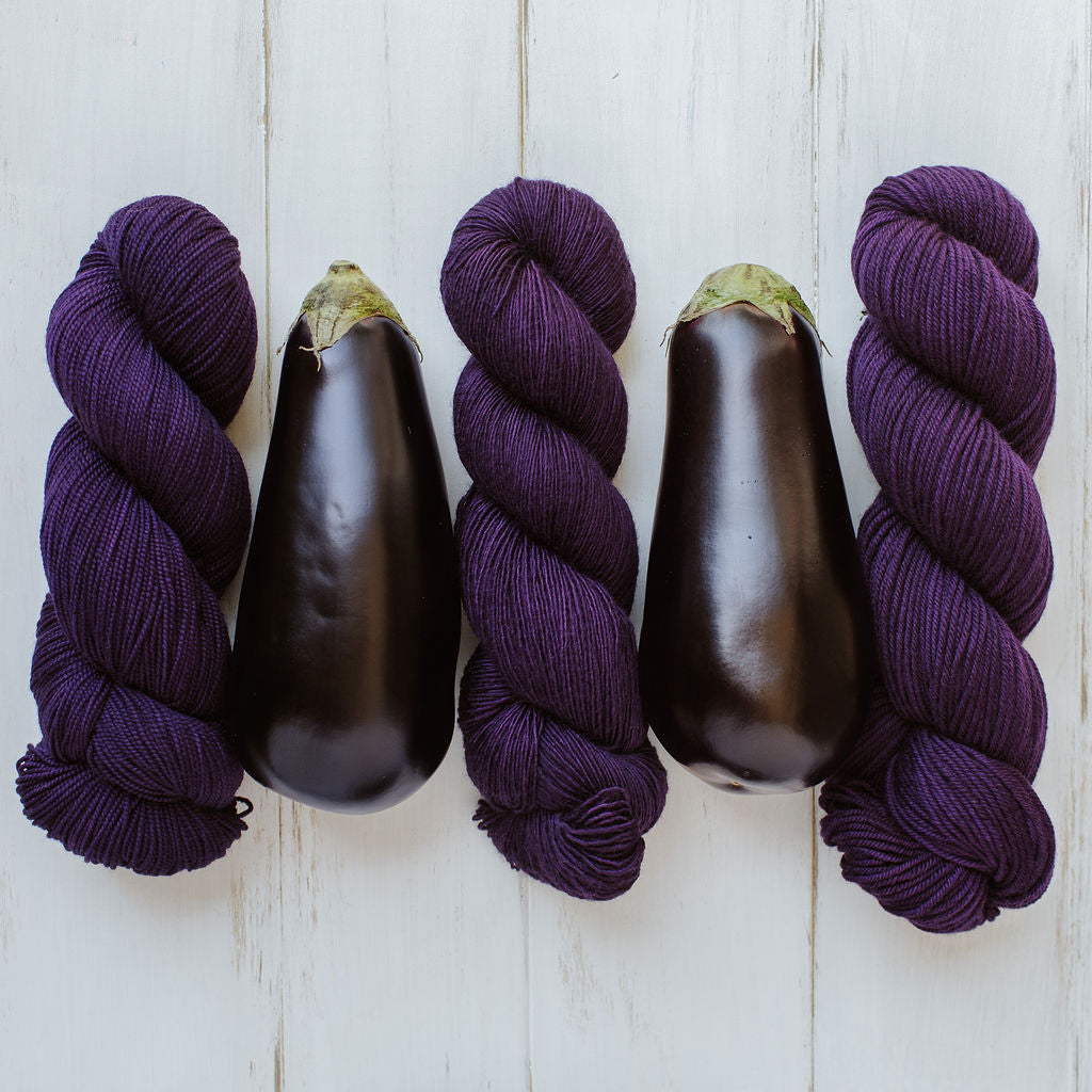 "Eggplant" Hand-Dyed Yarn – Garden Collection
