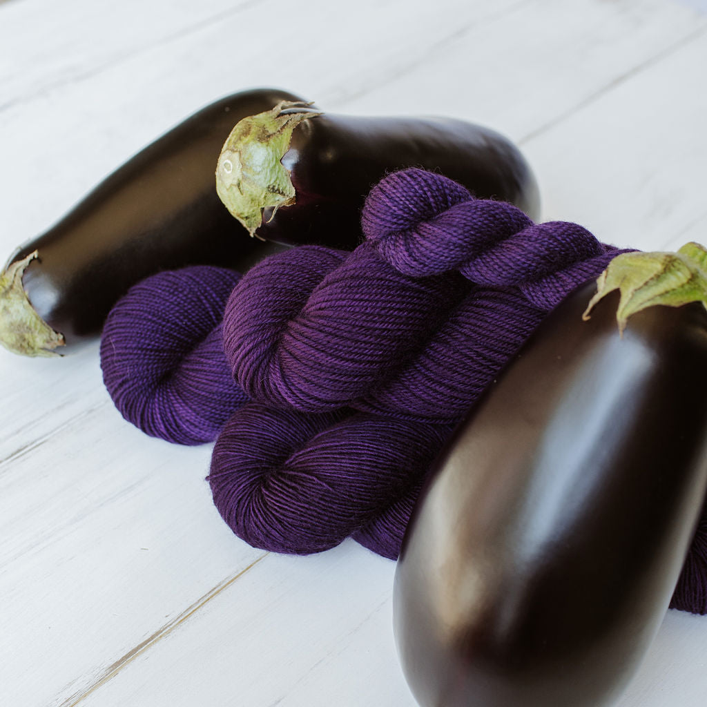 "Eggplant" Hand-Dyed Yarn – Garden Collection