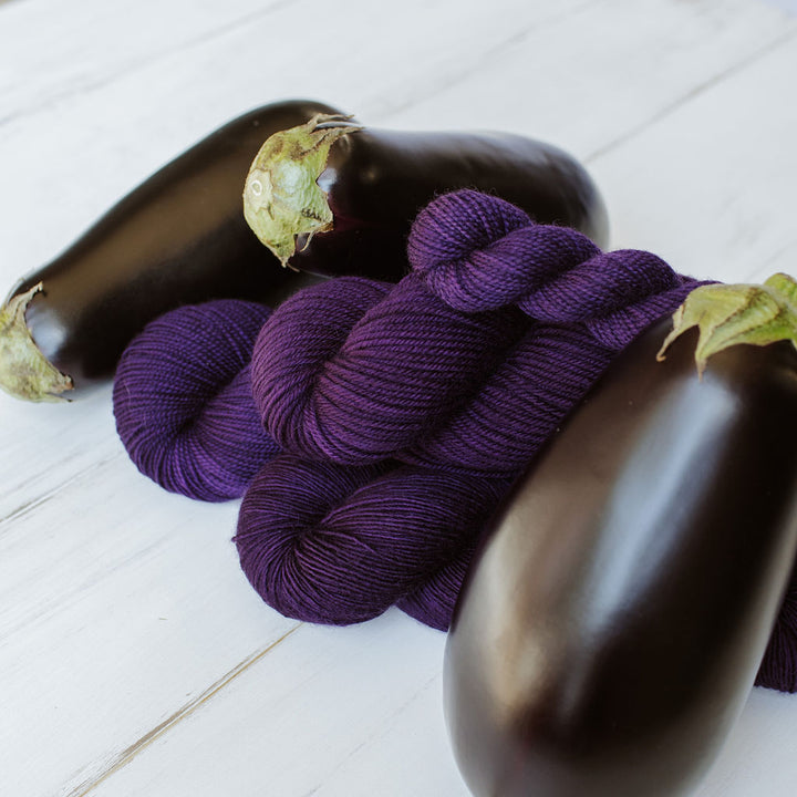 "Eggplant" Hand-Dyed Yarn – Garden Collection