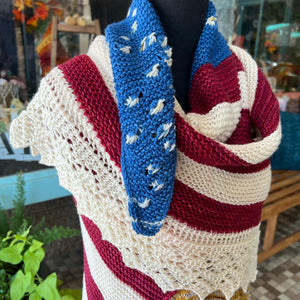 Patriotic Striped Shawl Hand-dyed Yarn Kit