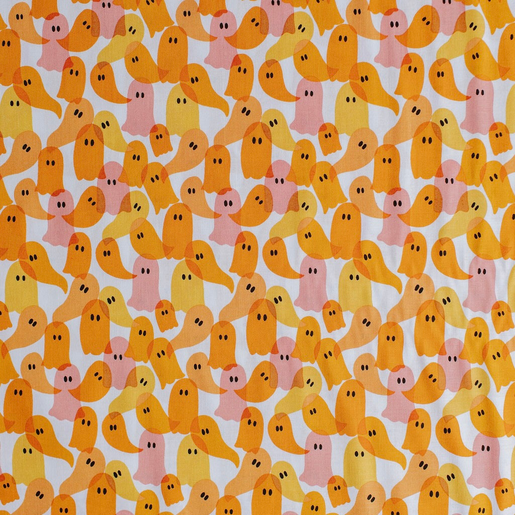 "Ghost Party Orange" Ghostly Garden by KP Creates - YARDAGE