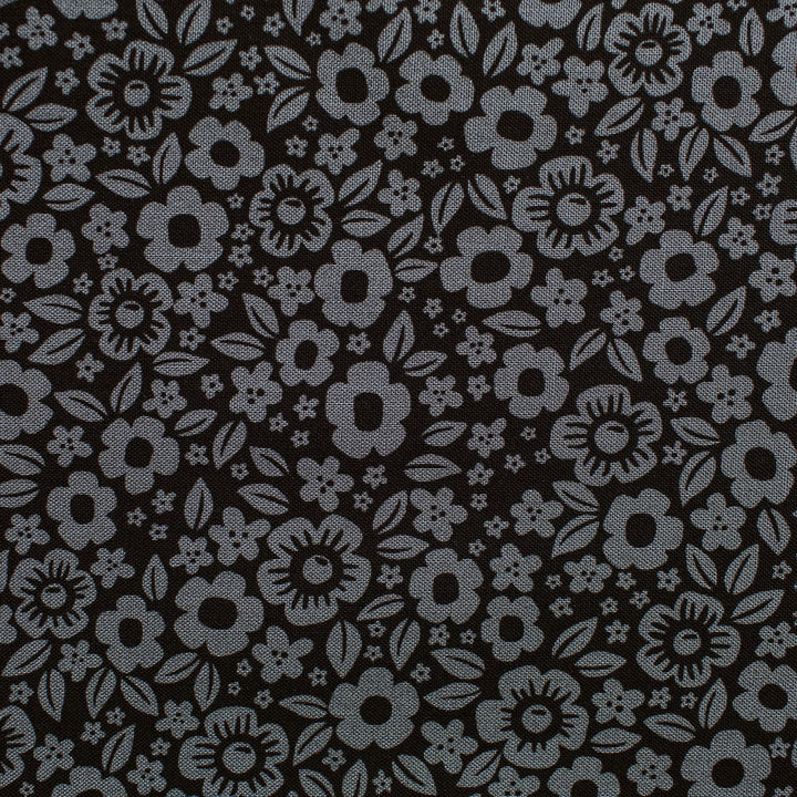 "Floral Fright Black" Ghostly Garden by KP Creates - YARDAGE