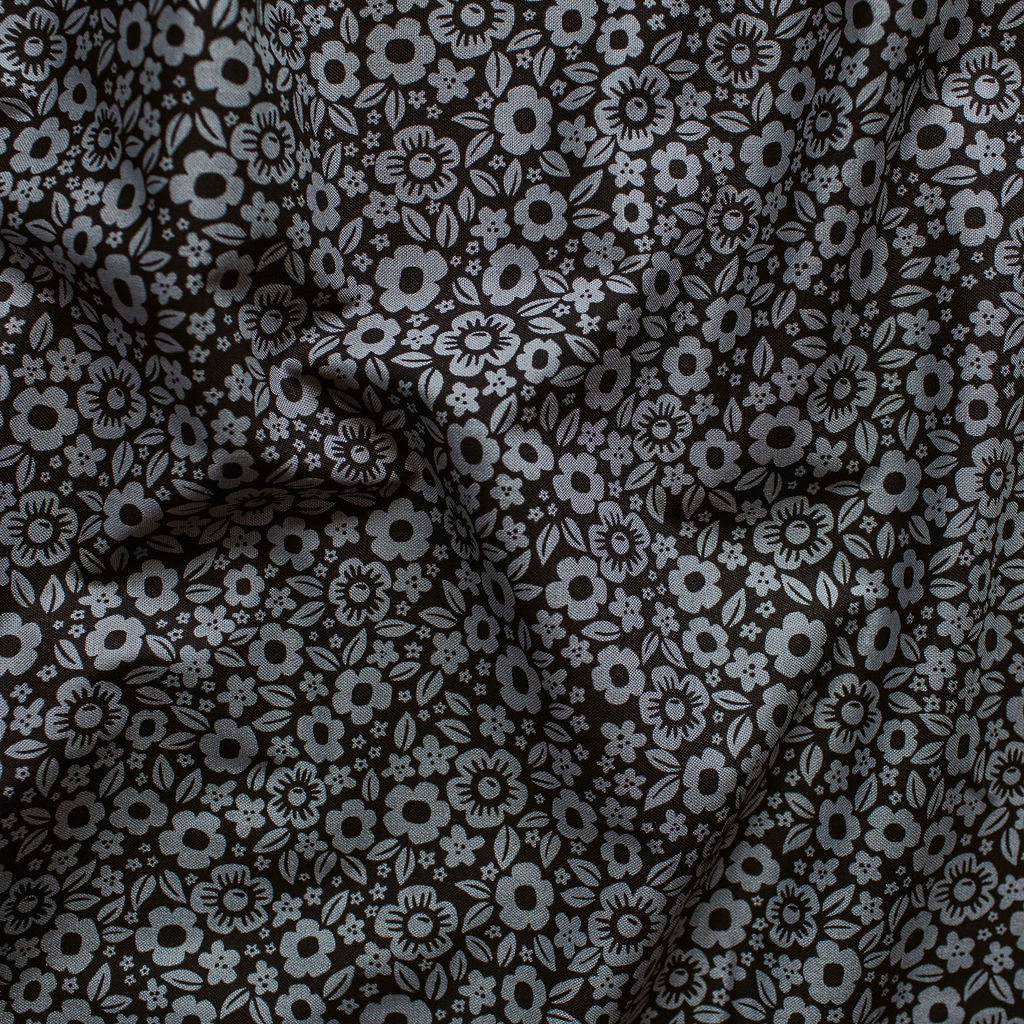 "Floral Fright Black" Ghostly Garden by KP Creates - YARDAGE