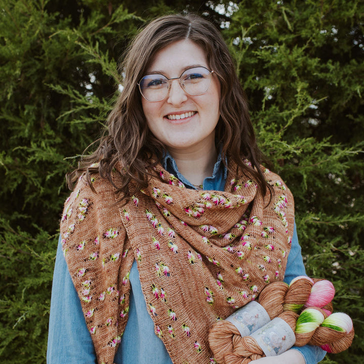 "Hibiscus" Assigned Pooling Hand-dyed Yarn