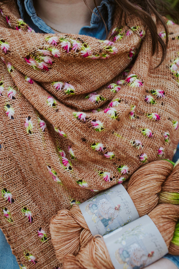 "Hibiscus" Assigned Pooling Hand-dyed Yarn