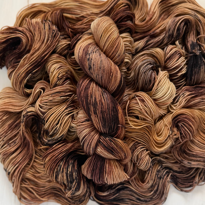 "Bark" Hand-dyed Yarn - Singles Fingering and Deluxe Sock