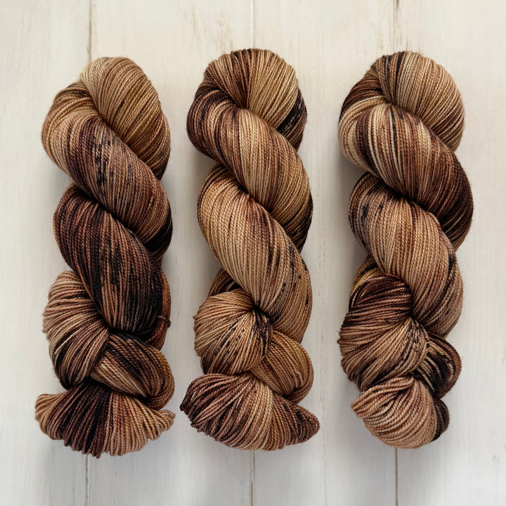 "Bark" Hand-dyed Yarn - Singles Fingering and Deluxe Sock