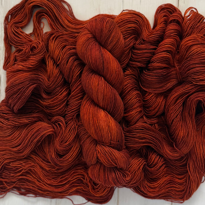 "Red Fox" Hand-dyed Yarn - Singles Fingering
