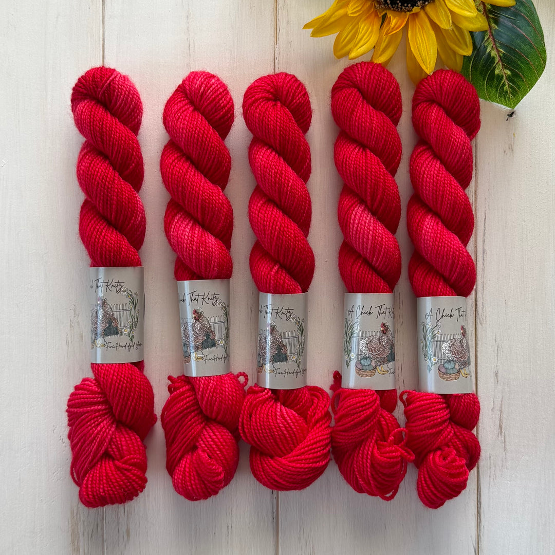 "Hot Lips" Mini Sock Hand-dyed Yarn