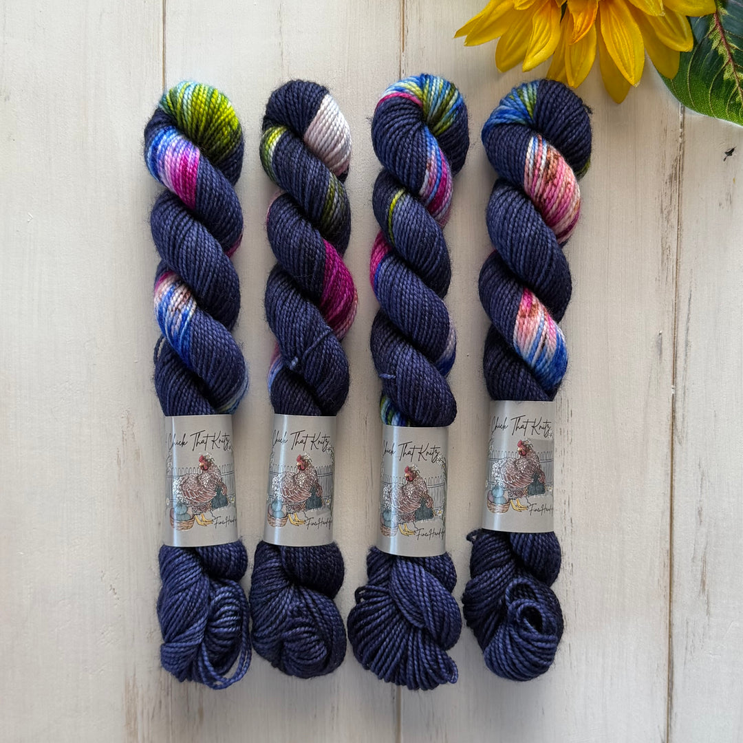 "Wildflowers" Mini Assigned Pooling Sock Hand-dyed Yarn