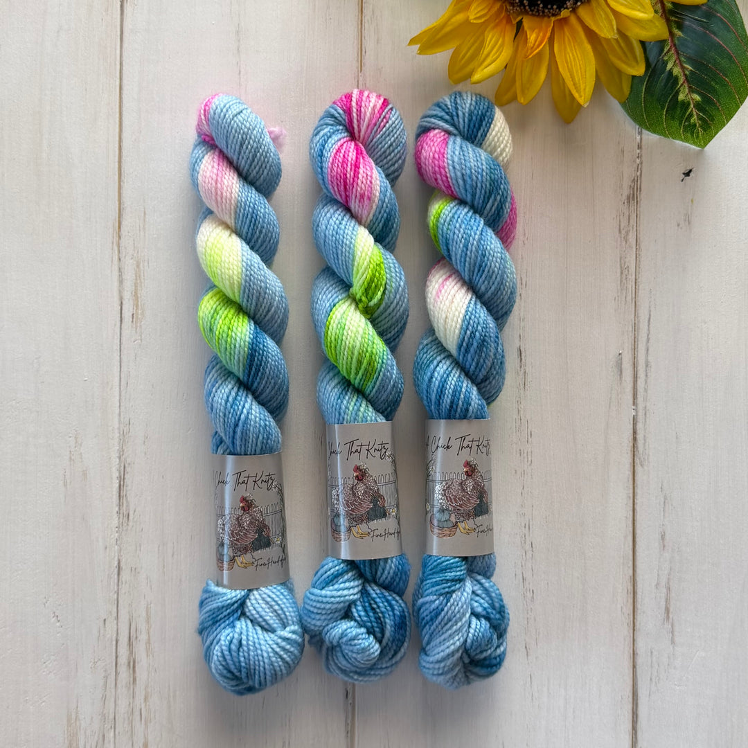 "Apple Blossom" Mini Assigned Pooling Sock Hand-dyed Yarn