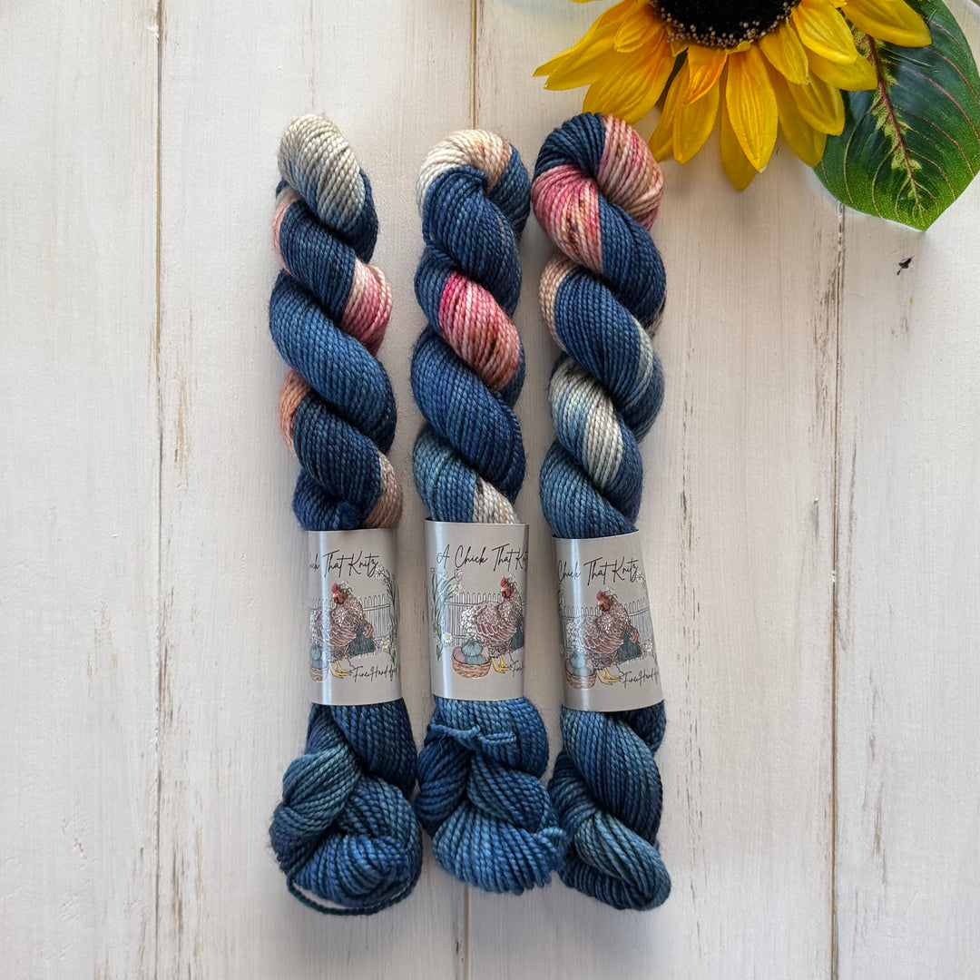 "Cowboy" Mini Assigned Pooling Sock Hand-dyed Yarn