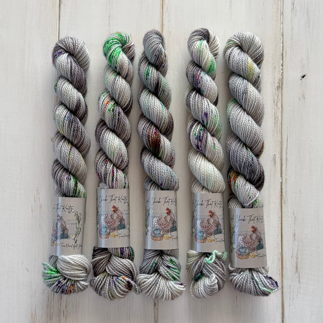 "April Showers" Mini Sock Hand-dyed Yarn