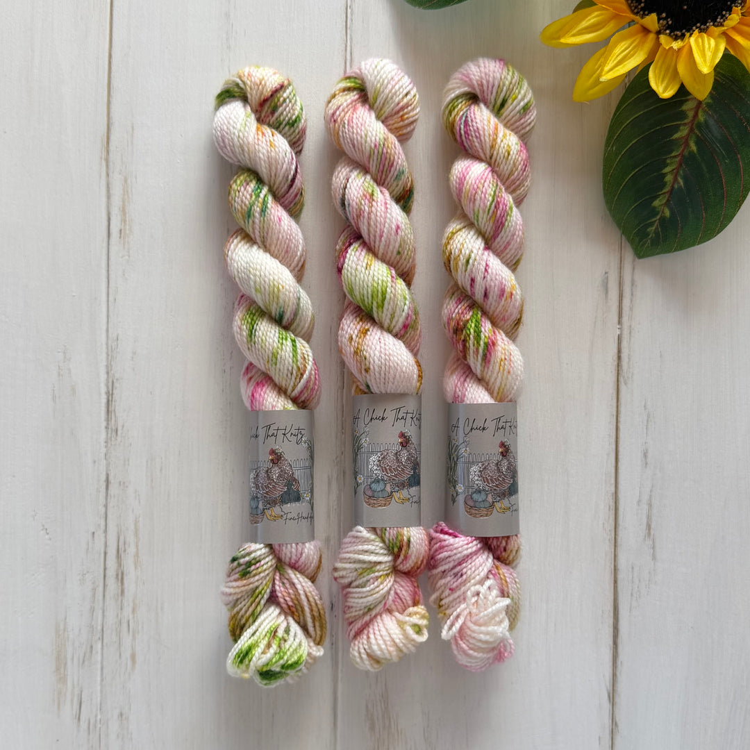 "Cherry Blossom" Mini Sock Hand-dyed Yarn