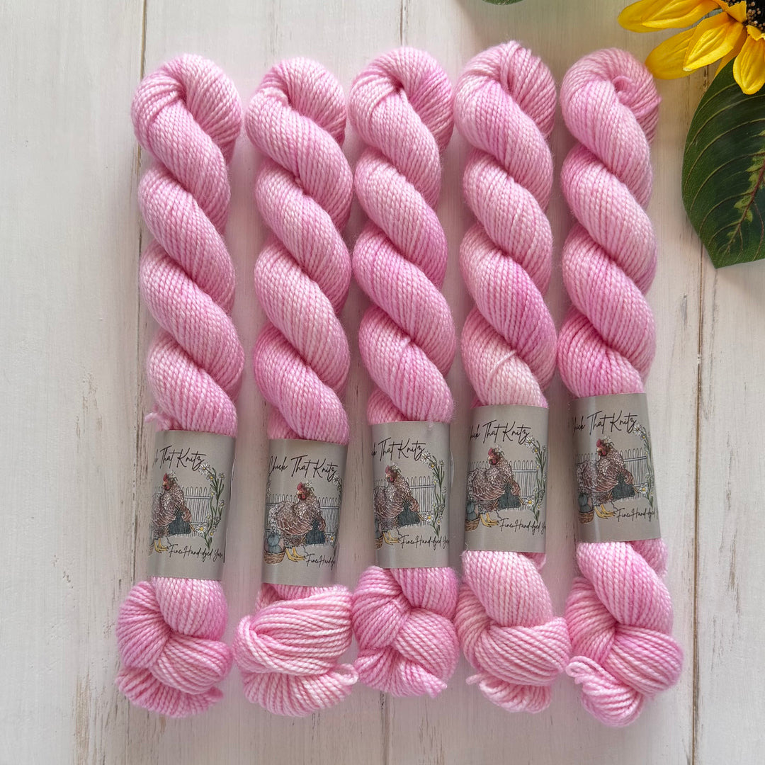 "Pink Pearls" Mini Sock Hand-dyed Yarn