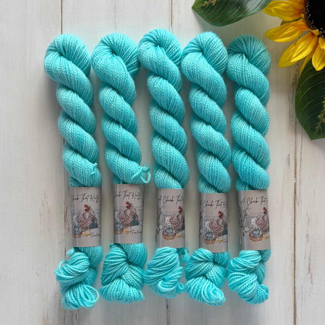 "Turquoise" Mini Sock Hand-dyed Yarn