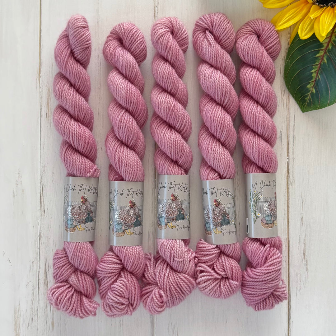 "Dusty Rose" Mini Sock Hand-dyed Yarn