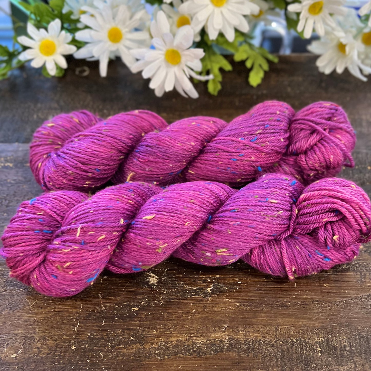 "Pink Panther" Confetti Tweed Hand-dyed Yarn