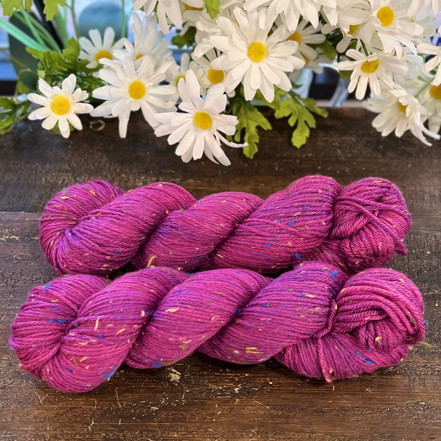 "Pink Panther" Confetti Tweed Hand-dyed Yarn