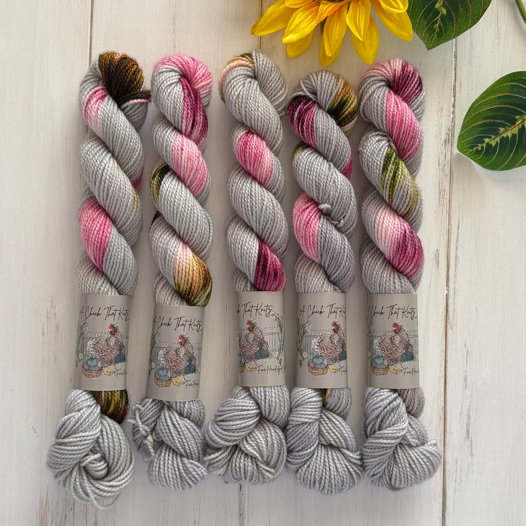 "Turtledove" Mini Sock Hand-dyed Yarn - Assigned Pooling