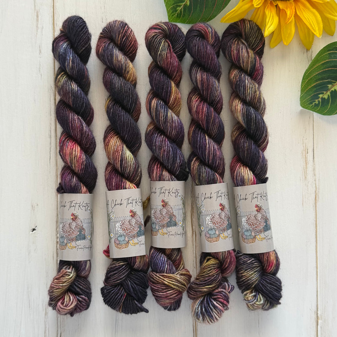 "Maleficent" - Singles Fingering Mini Hand-Dyed Yarn