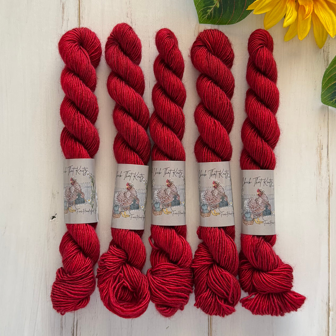 "Dragon Fire" - Singles Fingering Mini Hand-Dyed Yarn