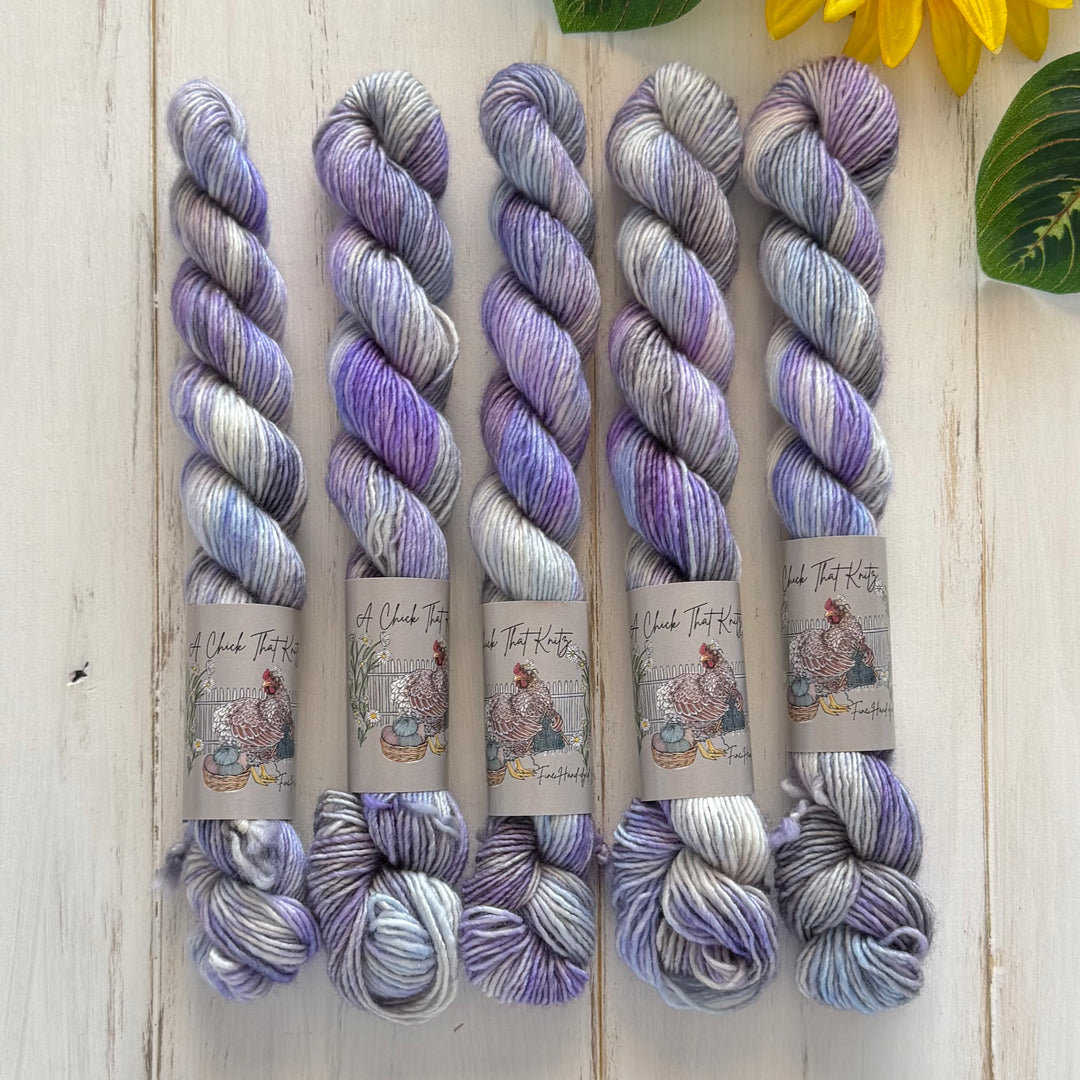 "Hoarfrost" - Singles Fingering Mini Hand-Dyed Yarn