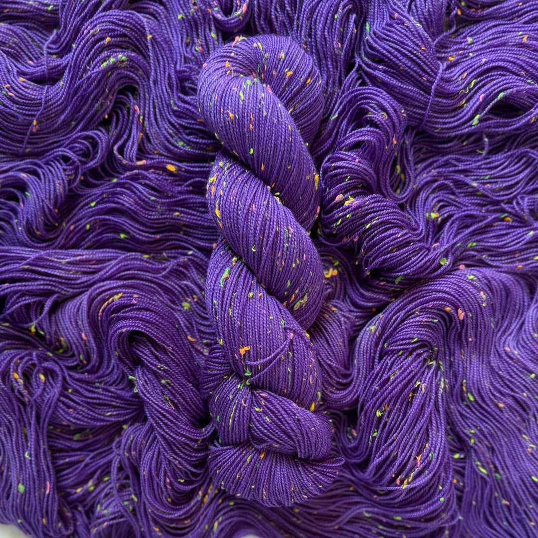 "Haunted House" Neon Tweed Sock Hand-Dyed Yarn
