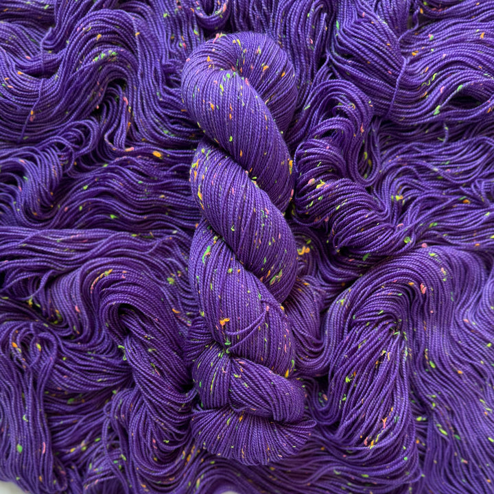 "Haunted House" Neon Tweed Sock Hand-Dyed Yarn