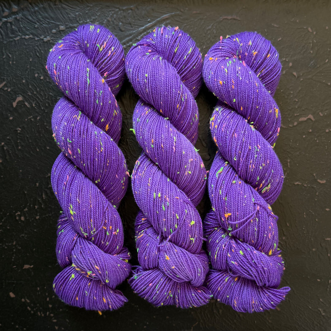 "Haunted House" Neon Tweed Sock Hand-Dyed Yarn