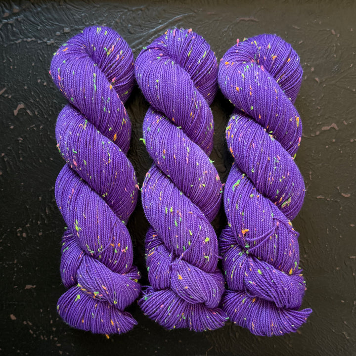 "Haunted House" Neon Tweed Sock Hand-Dyed Yarn