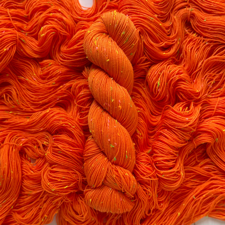 "Trick or Treat" Neon Tweed Sock Hand-Dyed Yarn