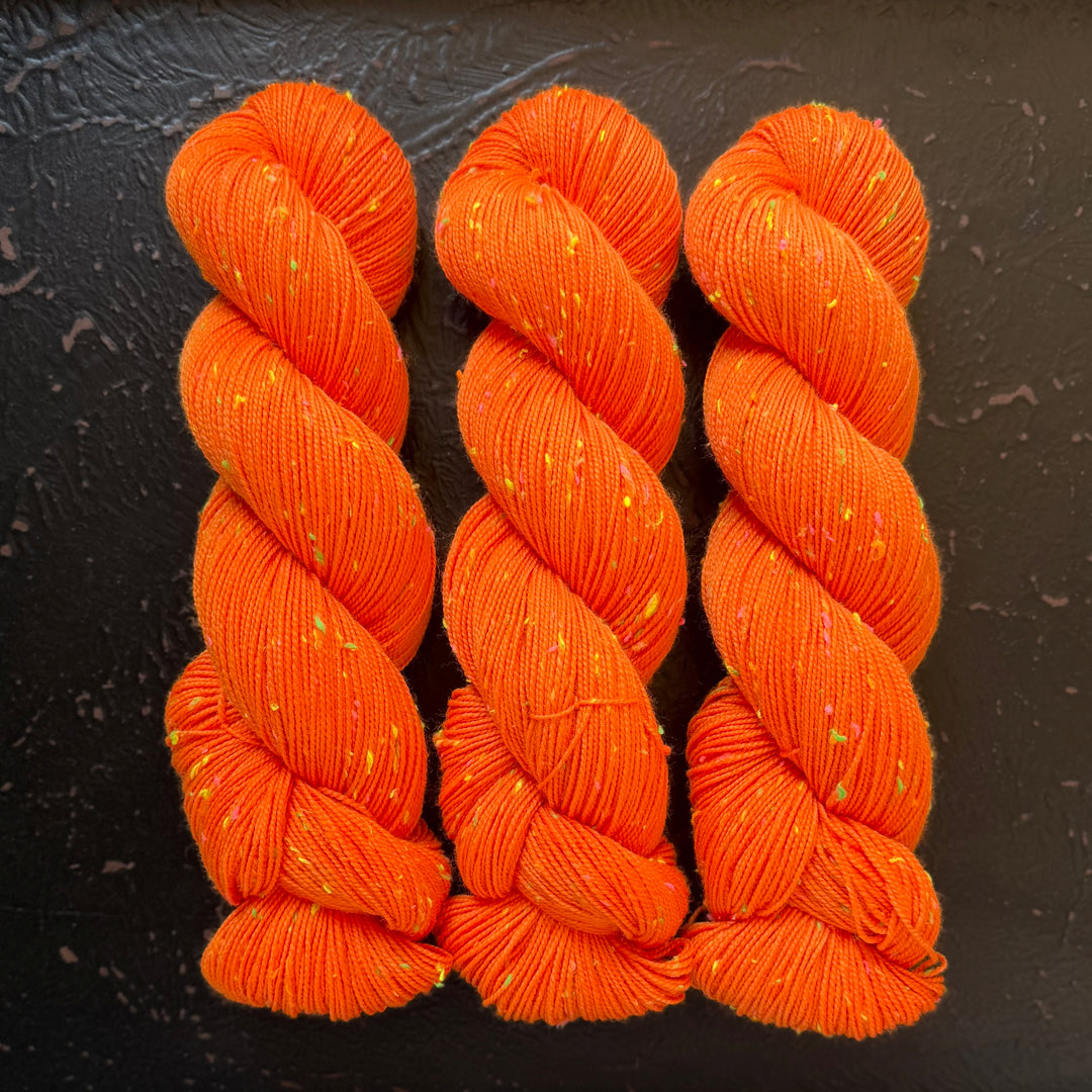 "Trick or Treat" Neon Tweed Sock Hand-Dyed Yarn